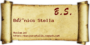 Bénics Stella névjegykártya